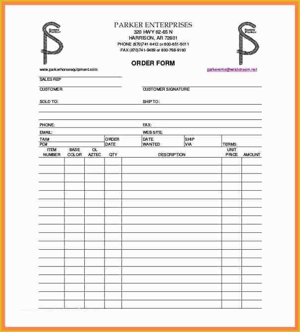 Free Blank Purchase order Template Of 5 Blank order Slip