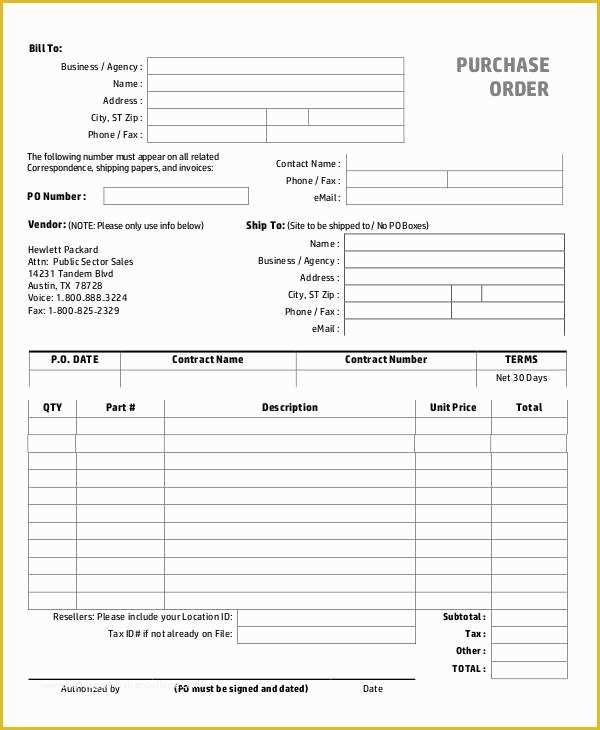 Free Blank Purchase order Template Of 53 Purchase order Examples Pdf Doc