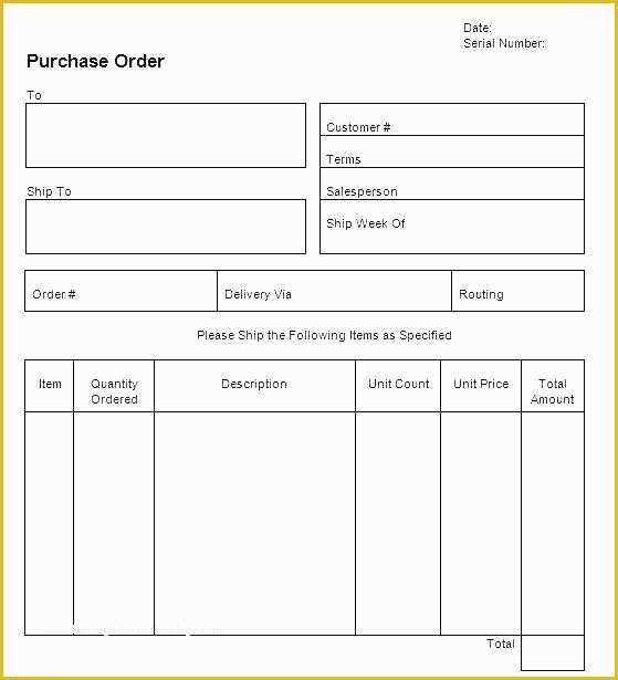 49 Free Blank Purchase order Template