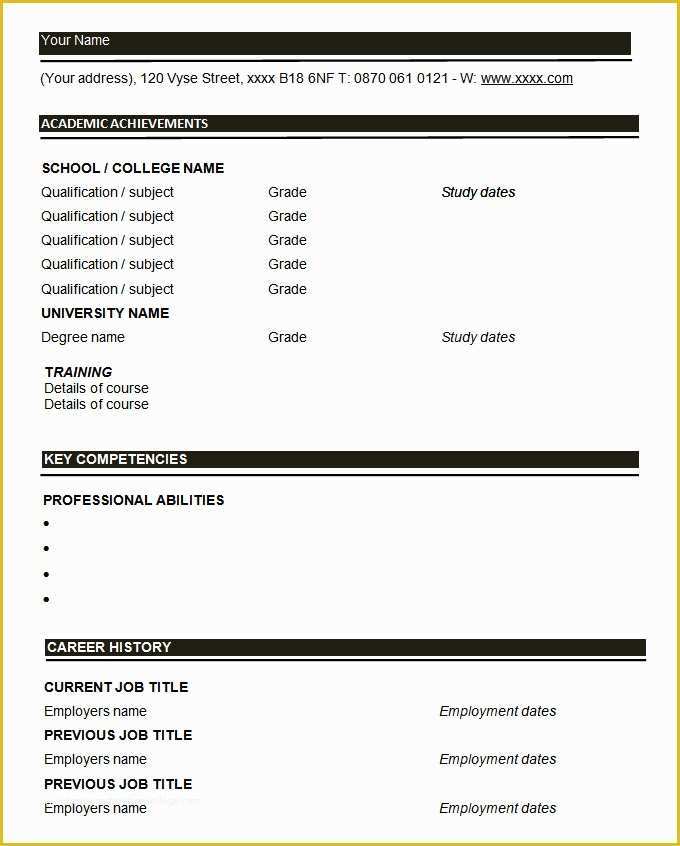 Free Blank Resume Templates Printable Of 46 Blank Resume Templates Doc Pdf