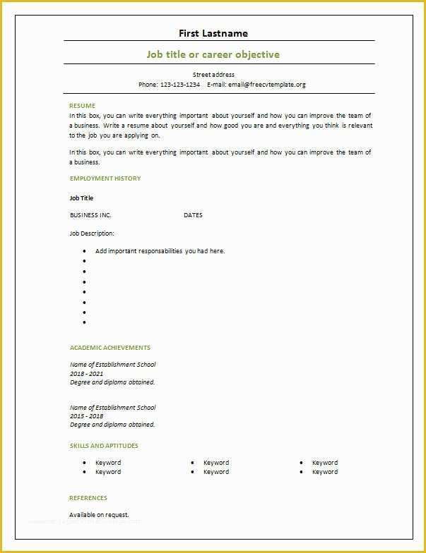 Free Blank Resume Templates Printable Of 7 Free Blank Cv Resume Templates for – Free Cv