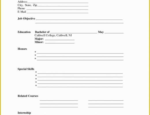 Free Blank Resume Templates Printable Of Free Printable Blank Resume forms
