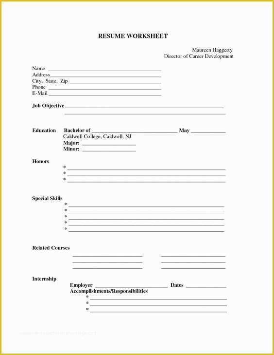 Free Blank Resume Templates Printable Of Free Printable Blank Resume forms