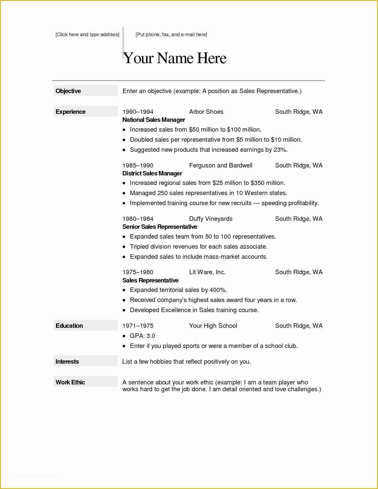 Free Blank Resume Templates Printable Of Free Resume Templates Download