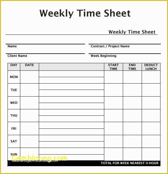 Free Blank Time Card Template Of 15 Templates for Timesheets