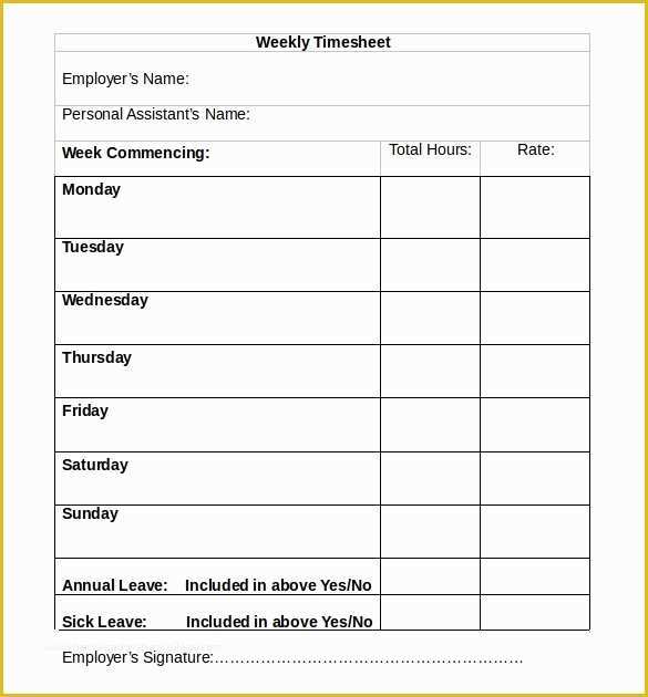Free Blank Time Card Template Of 26 Blank Timesheet Templates – Free Sample Example