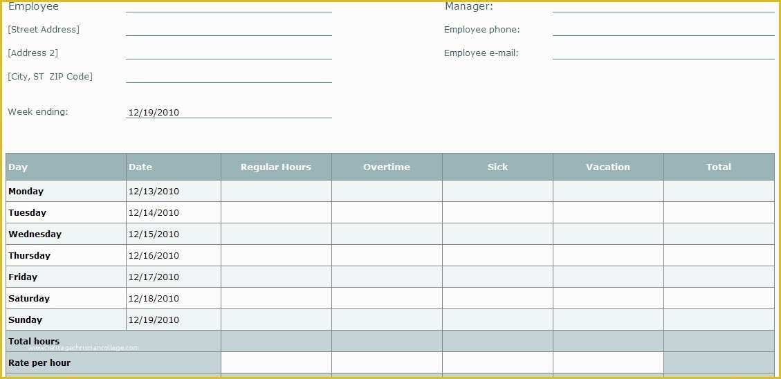 Free Blank Time Card Template Of 8 Best Of Blank Printable Timesheets Free