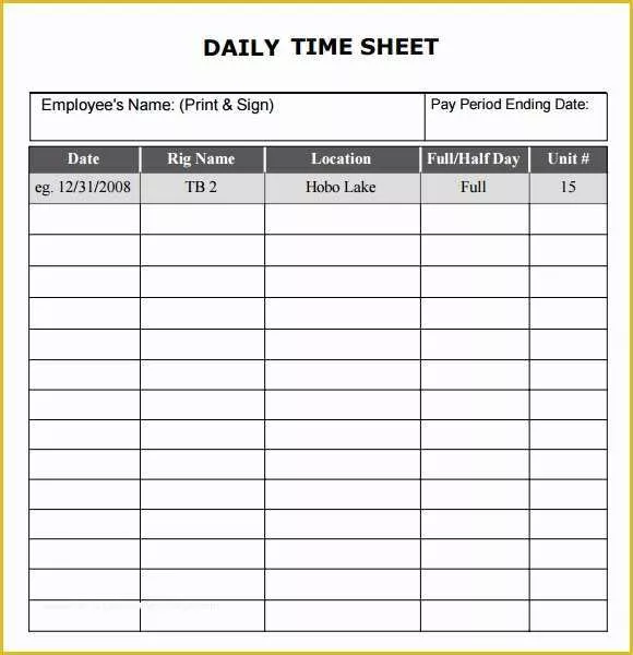 35 Free Blank Time Card Template