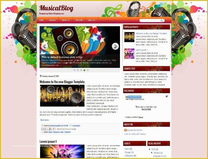 Free Blogger Music Templates Of 20 Free Blogger Music Templates Webprecis