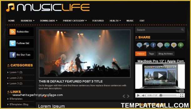 Free Blogger Music Templates Of All Free Premium Wordpress themes Free Blogger Black