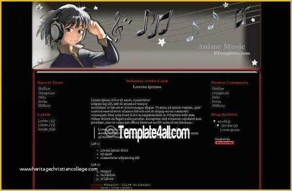 Free Blogger Music Templates Of Dark Music Black Blogger Template Download