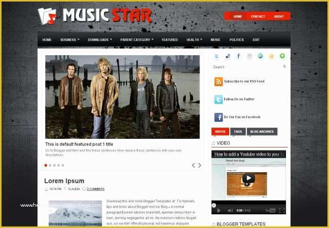 Free Blogger Music Templates Of Dark Music Black Blogger Template Download