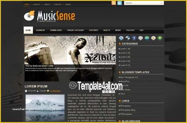 Free Blogger Music Templates Of Dark Music Black Blogger Template Download