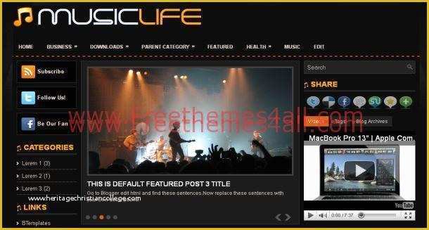 Free Blogger Music Templates Of Magazine Black Music Blogger Template Download