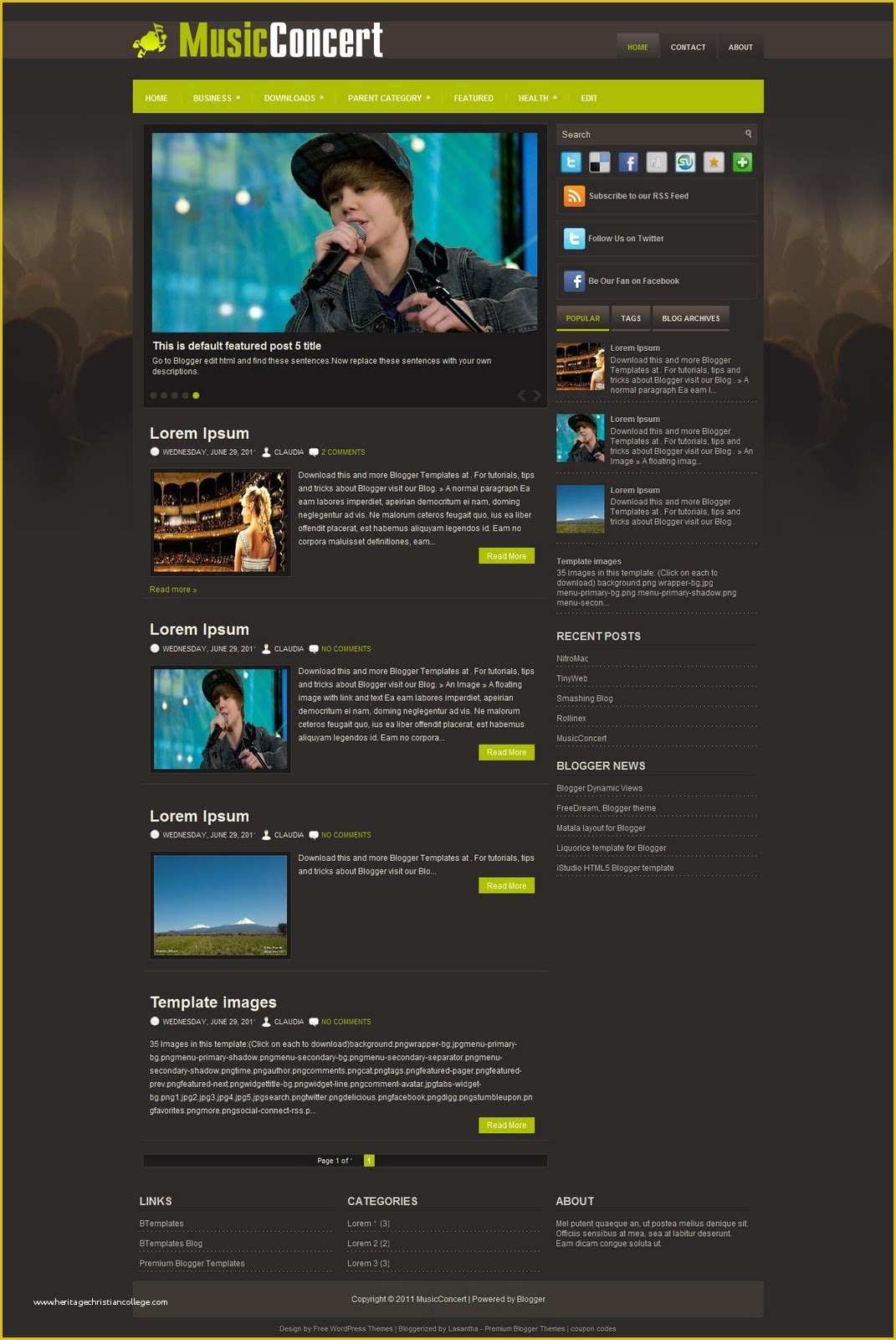 Free Blogger Music Templates Of Magazine Blog Template Free Magazine Template Music