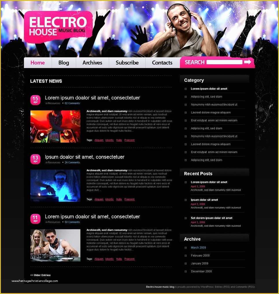 Free Blogger Music Templates Of Music Blog Wordpress theme