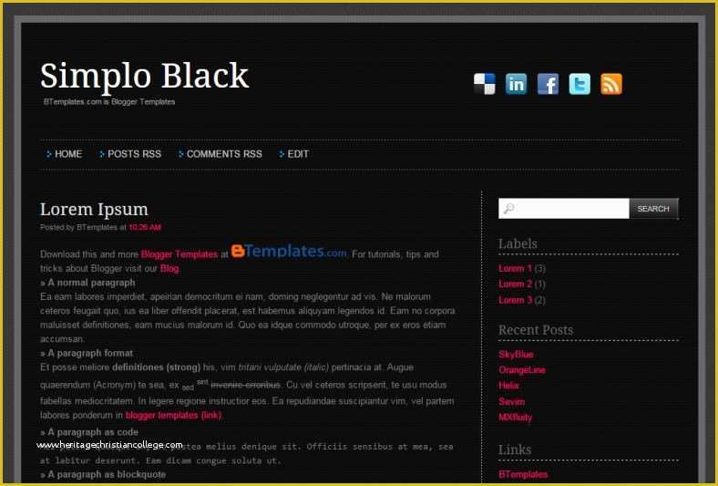 Free Blogger Template Maker Of 16 Free &amp; Premium Black Blogger themes &amp; Templates