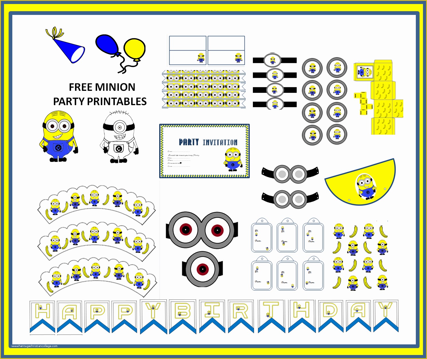 Free Blogger Template Maker Of the Art Bug Free Minion themed Party Printables