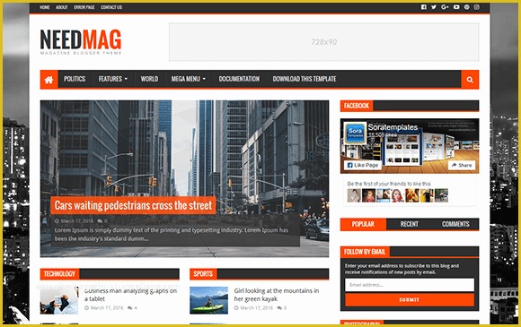 Free Blogger Templates 2016 Of Free Needmag Blogger Template Responsive
