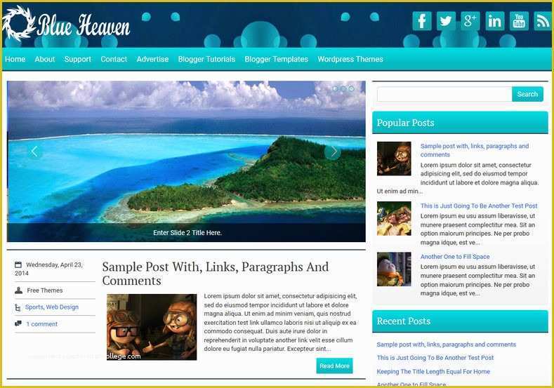 Free Blogger Templates 2017 Of Blueheaven Blogger Template • Templates 2017
