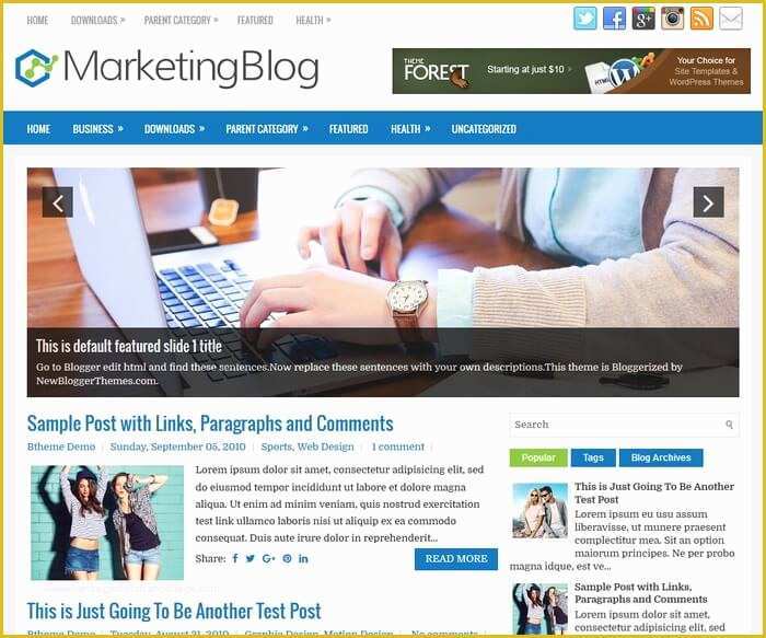 Free Blogger Templates 2017 Of Marketingblog Blogger Template