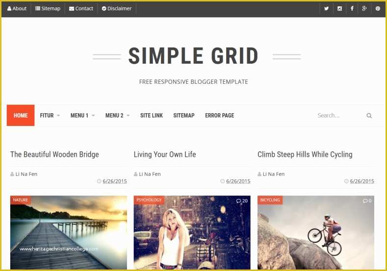 Free Blogger Templates 2017 Of Simple Grid Blogger Template • Templates 2017
