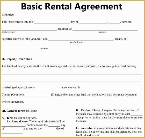 Free Boat Sharing Agreement Template Of Basic Lease Agreement