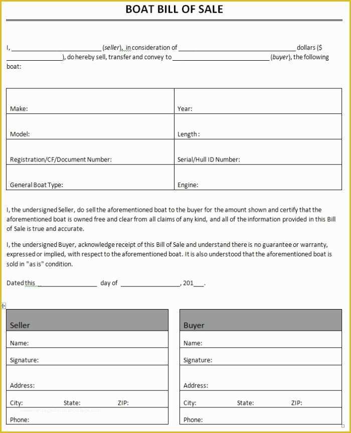 Free Boat Sharing Agreement Template Of Bill Sale form Boat Templates Resume Examples