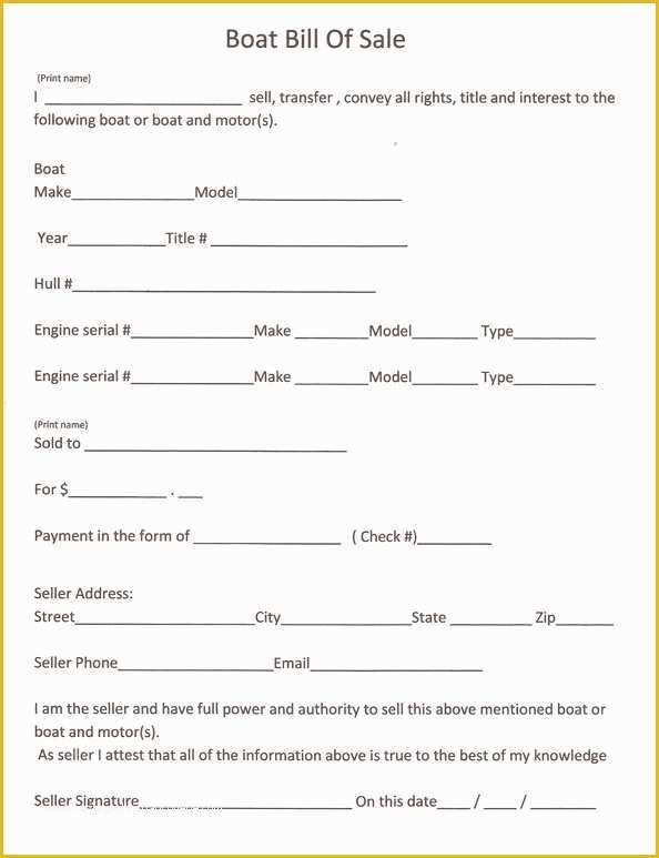 Free Boat Sharing Agreement Template Of Free and Printable Boat Bill Sale form Rc123