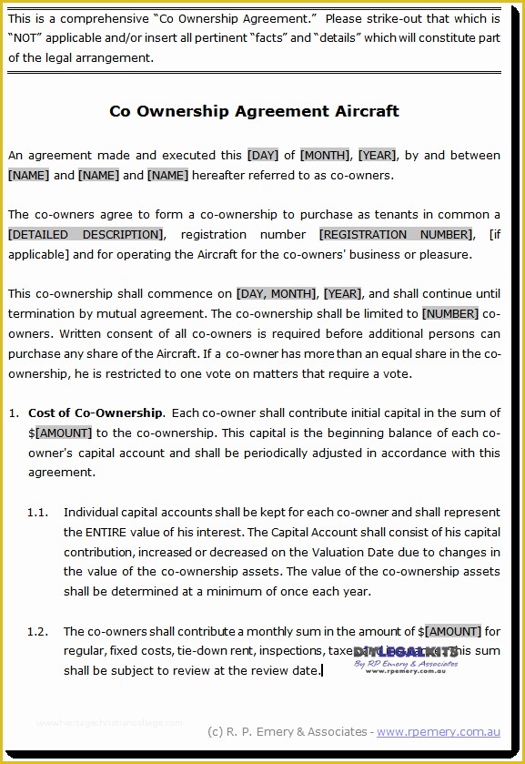 Free Boat Sharing Agreement Template Of Ownership Agreement