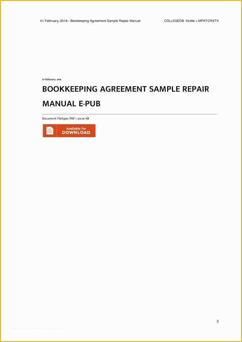 Free Bookkeeping Services Agreement Template Of 6 Bookkeeping Contract Templates Pdf