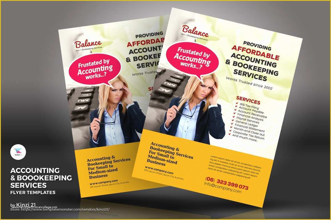 Free Bookkeeping Templates Of Accounting & Bookkeeping Services Flyers Corporate