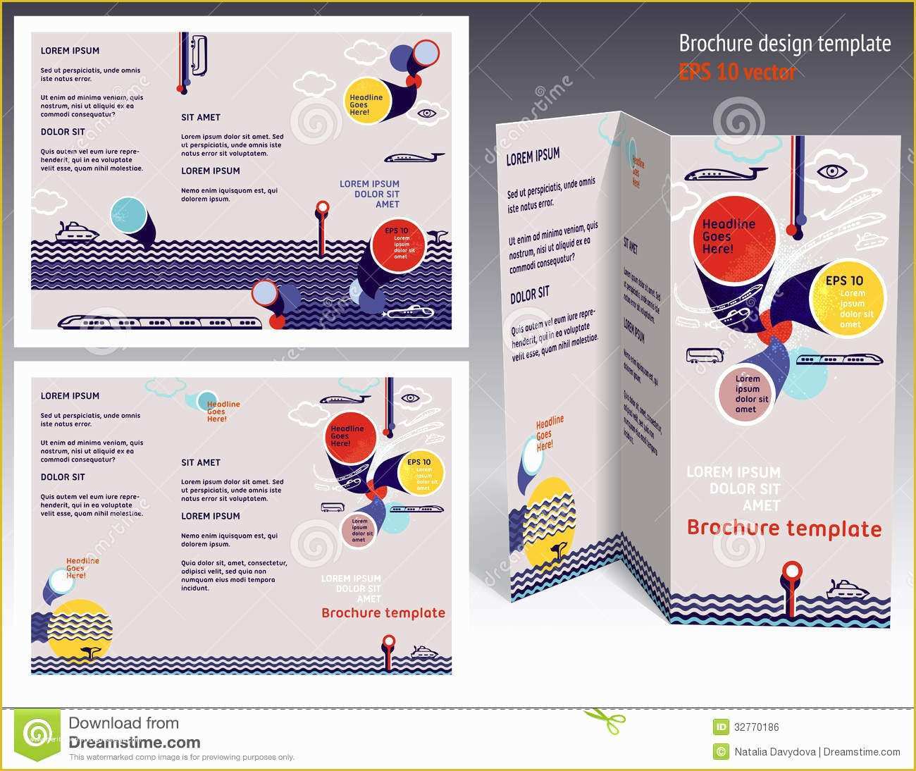 Free Booklet Design Templates Of Brochure Booklet Z Fold 2 Side Layout Editable Design