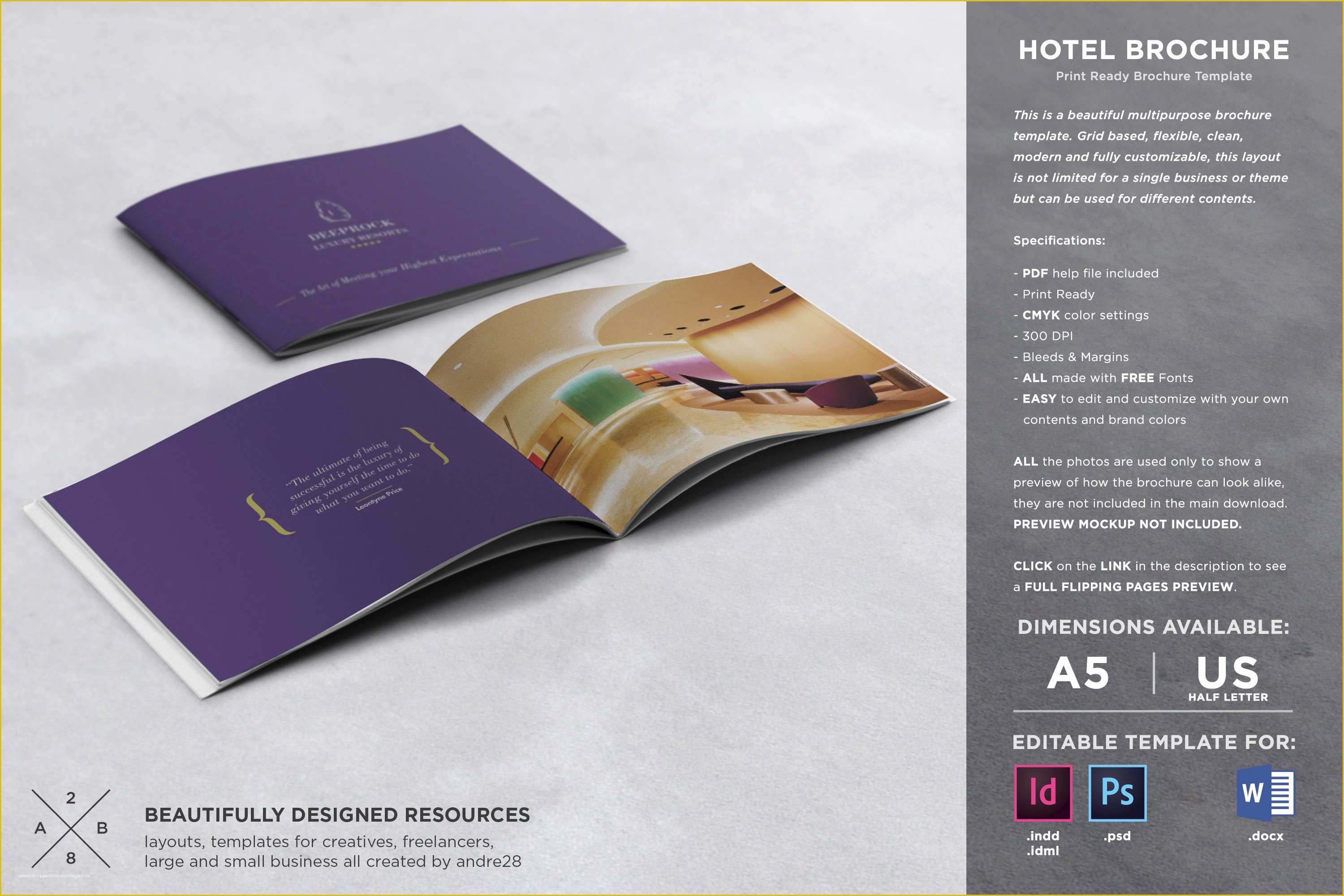 Free Booklet Design Templates Of Hotel Brochure Template Brochure Templates Creative Market