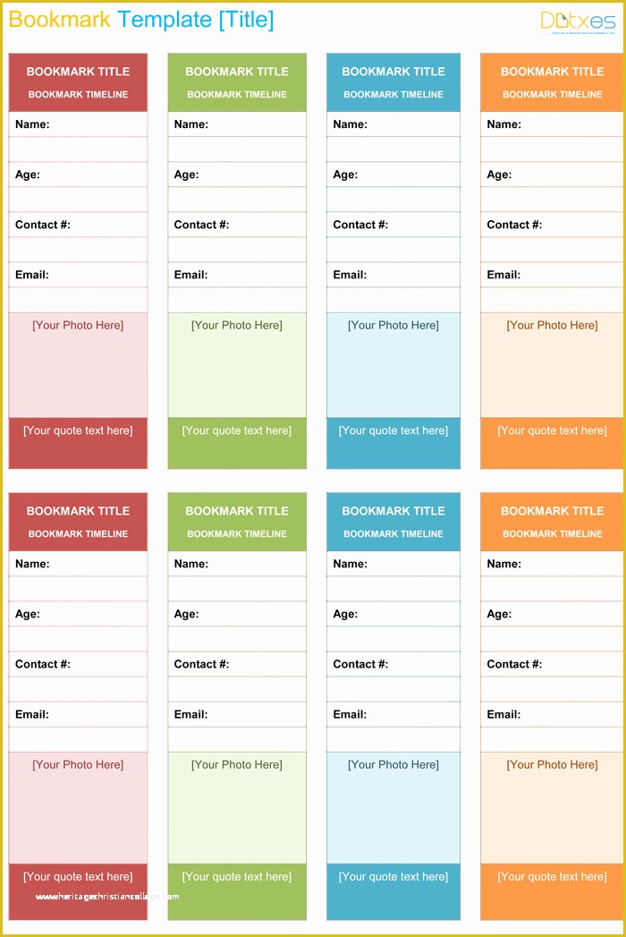 Free Bookmark Templates Of Free Printable Bookmark Template for Word Dotxes