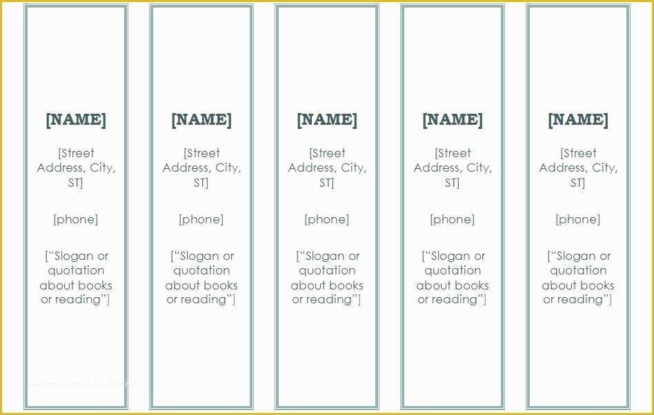 Free Bookmark Templates Of Promotional Bookmarks
