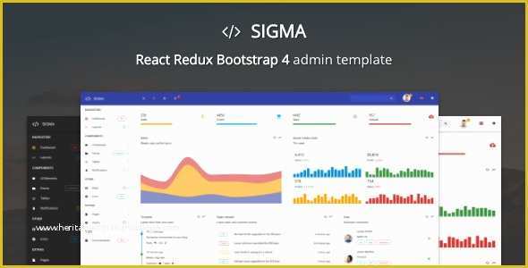 Free Bootstrap Admin Templates 2017 Of Sigma – React Redux Bootstrap 4 Admin Template – Download