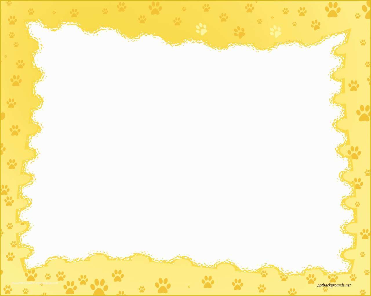 Free Border Templates for Powerpoint Of Paw Prints Border Backgrounds for Powerpoint Border and