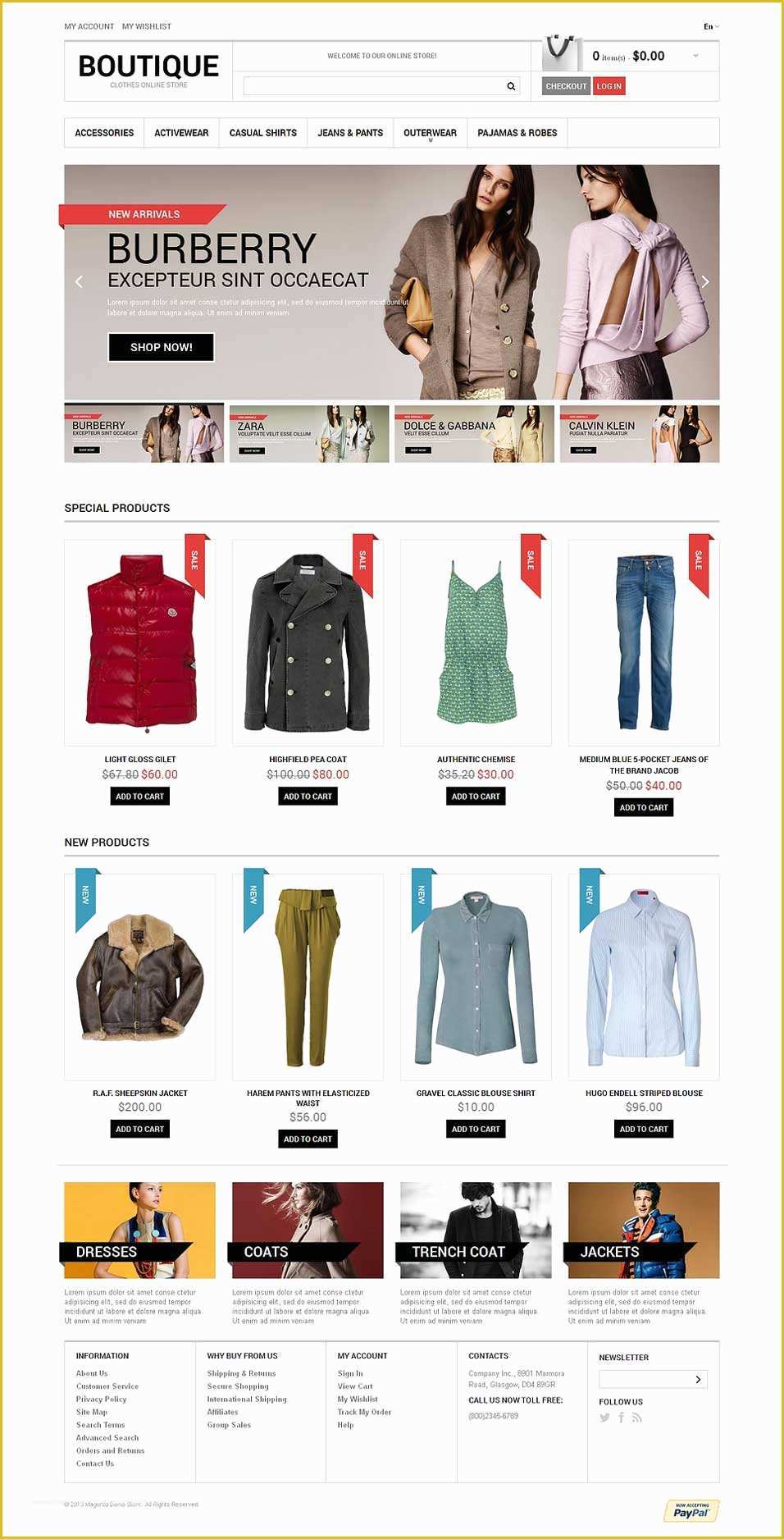 Free Boutique Templates for Website Of Clothe Store Website Templates &amp; themes