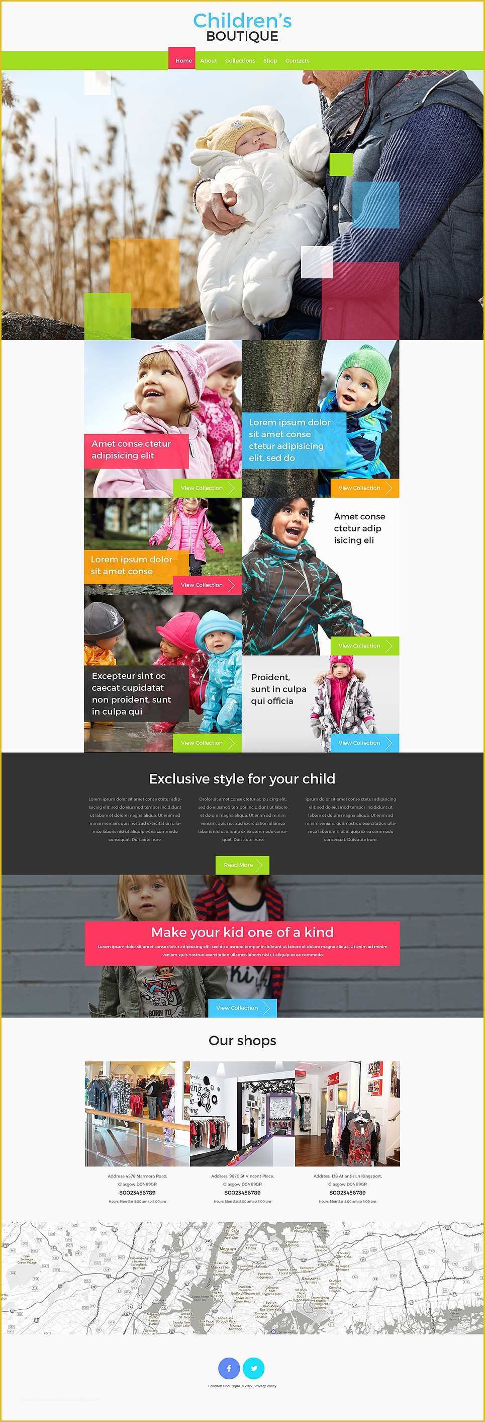 Free Boutique Templates for Website Of Kids Fashion Website Template