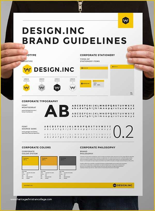 Free Brand Guidelines Template Of Brand Manual and Identity Poster On Behance