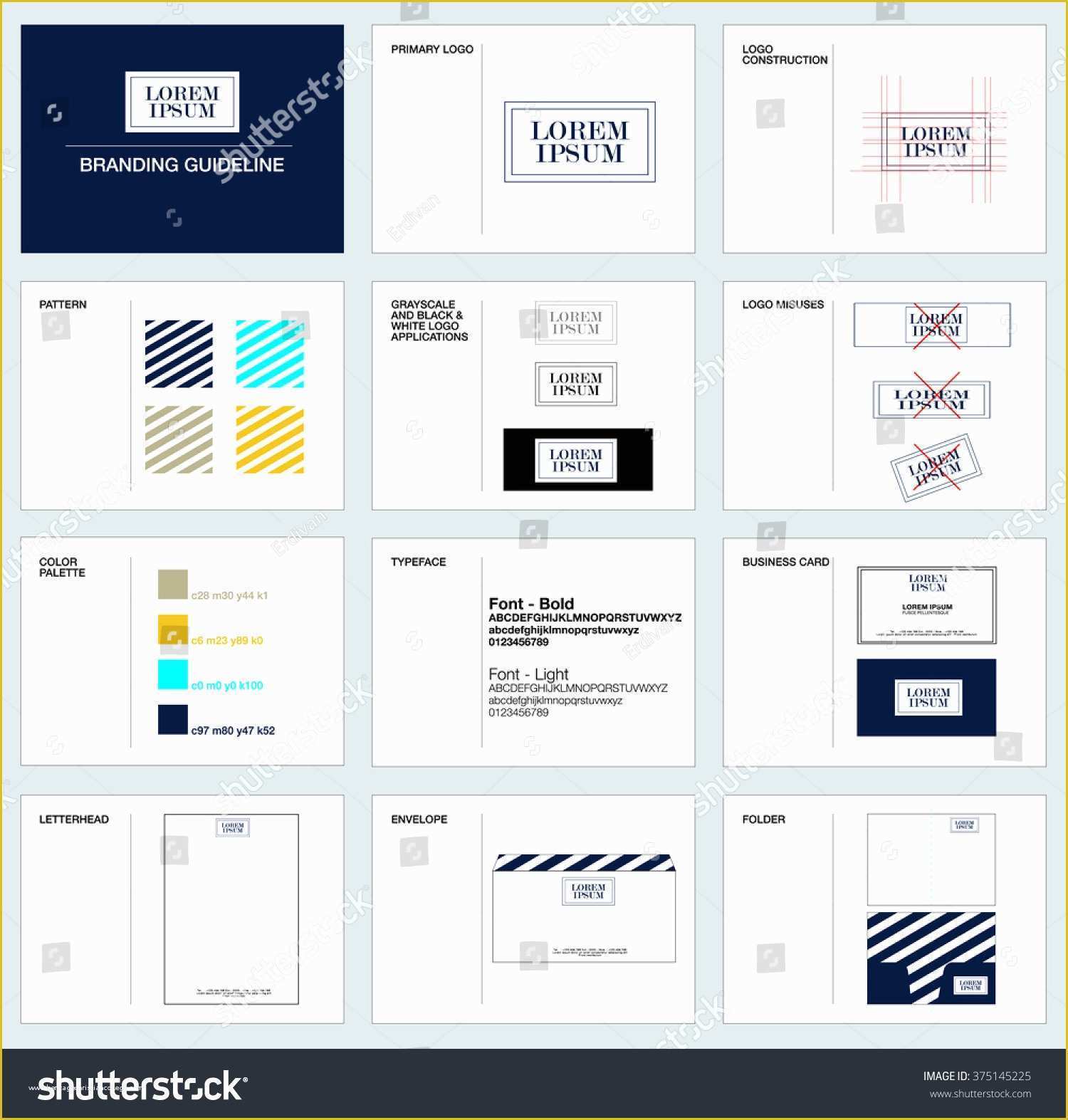 Free Brand Guidelines Template Of Branding Corporate Identity Guideline Design Stock Vector