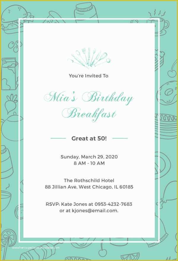 Free Breakfast at Tiffany's Invitation Template Of Birthday Invitation Template 44 Free Word Pdf Psd Ai
