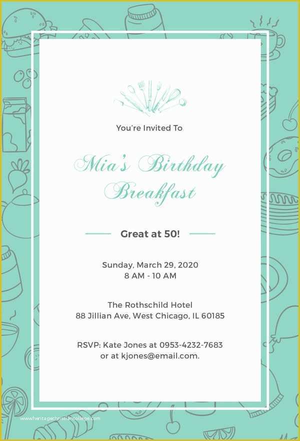 Free Breakfast at Tiffany&amp;#039;s Invitation Template Of Birthday Invitation Template 44 Free Word Pdf Psd Ai