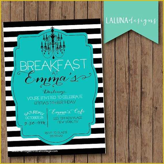 Free Breakfast at Tiffany's Invitation Template Of Breakfast at Tiffany S Birthday Invitation Tiffany S