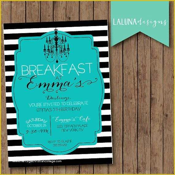 Free Breakfast at Tiffany&amp;#039;s Invitation Template Of Breakfast at Tiffany S Birthday Invitation Tiffany S