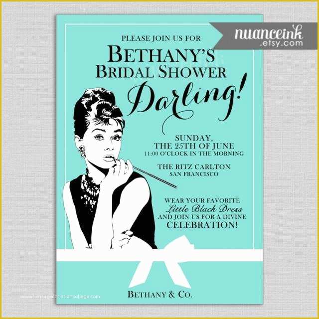 Free Breakfast at Tiffany&amp;#039;s Invitation Template Of Breakfast at Tiffany S Bridal Shower Invitations