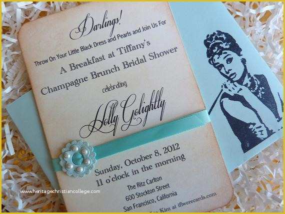 Free Breakfast at Tiffany&amp;#039;s Invitation Template Of Bridal Shower Invitation Breakfast at Tiffany S Reserved