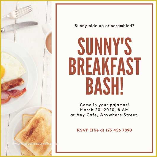 Free Breakfast at Tiffany&amp;#039;s Invitation Template Of Customize 78 Breakfast Invitation Templates Online Canva