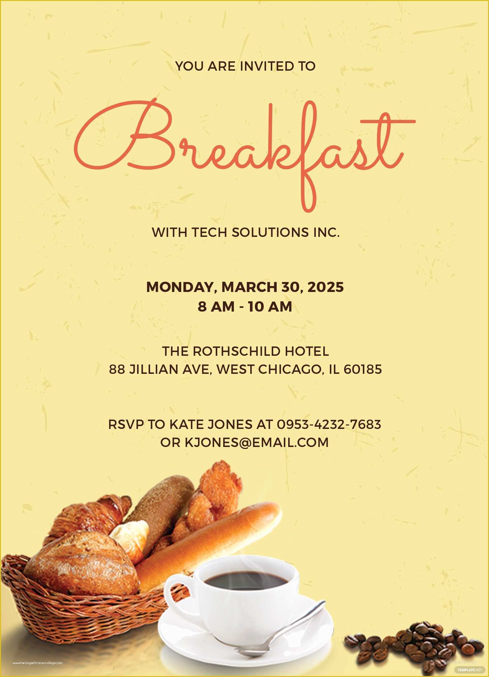 Free Breakfast at Tiffany's Invitation Template Of Free Pany Breakfast Invitation Template In Adobe